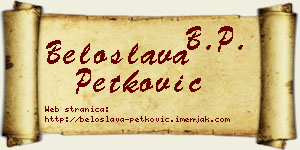 Beloslava Petković vizit kartica